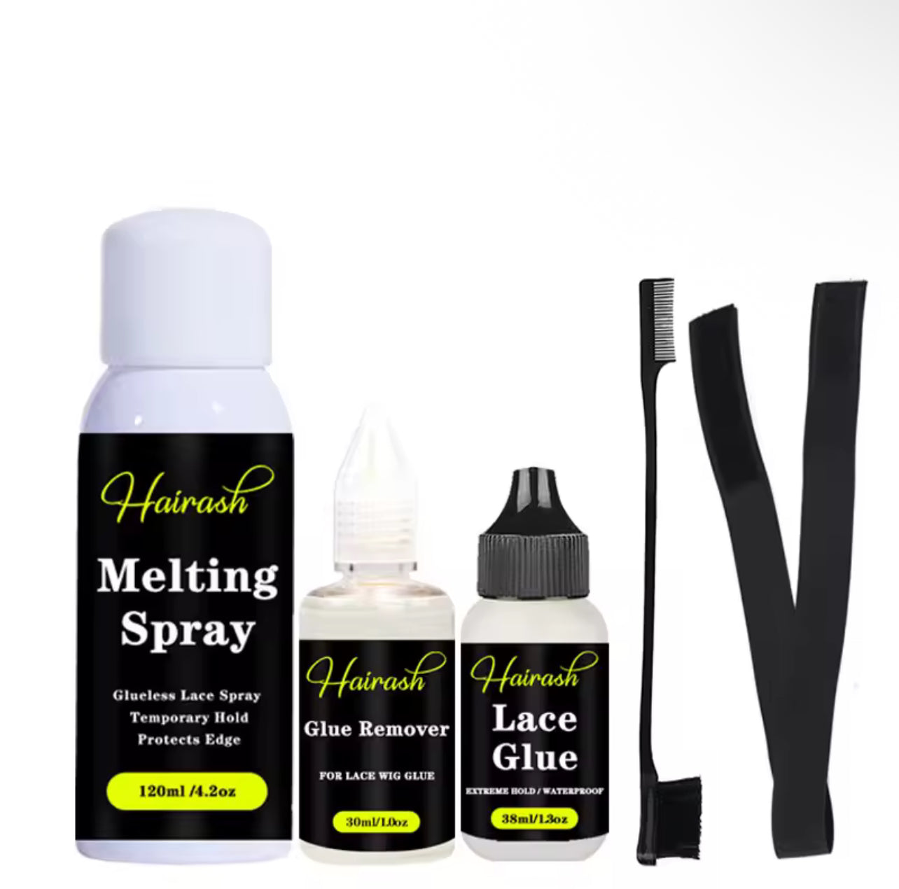 EXTREME Hold Melting Spray, Lace Tint Mousse, Waterproof Wig Glue & Remover (6-in-1 Set)